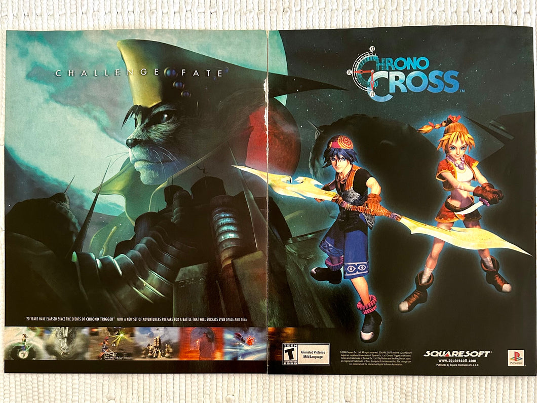 Chrono Cross - PlayStation - Original Vintage Advertisement - Print Ads - Laminated A3 Poster