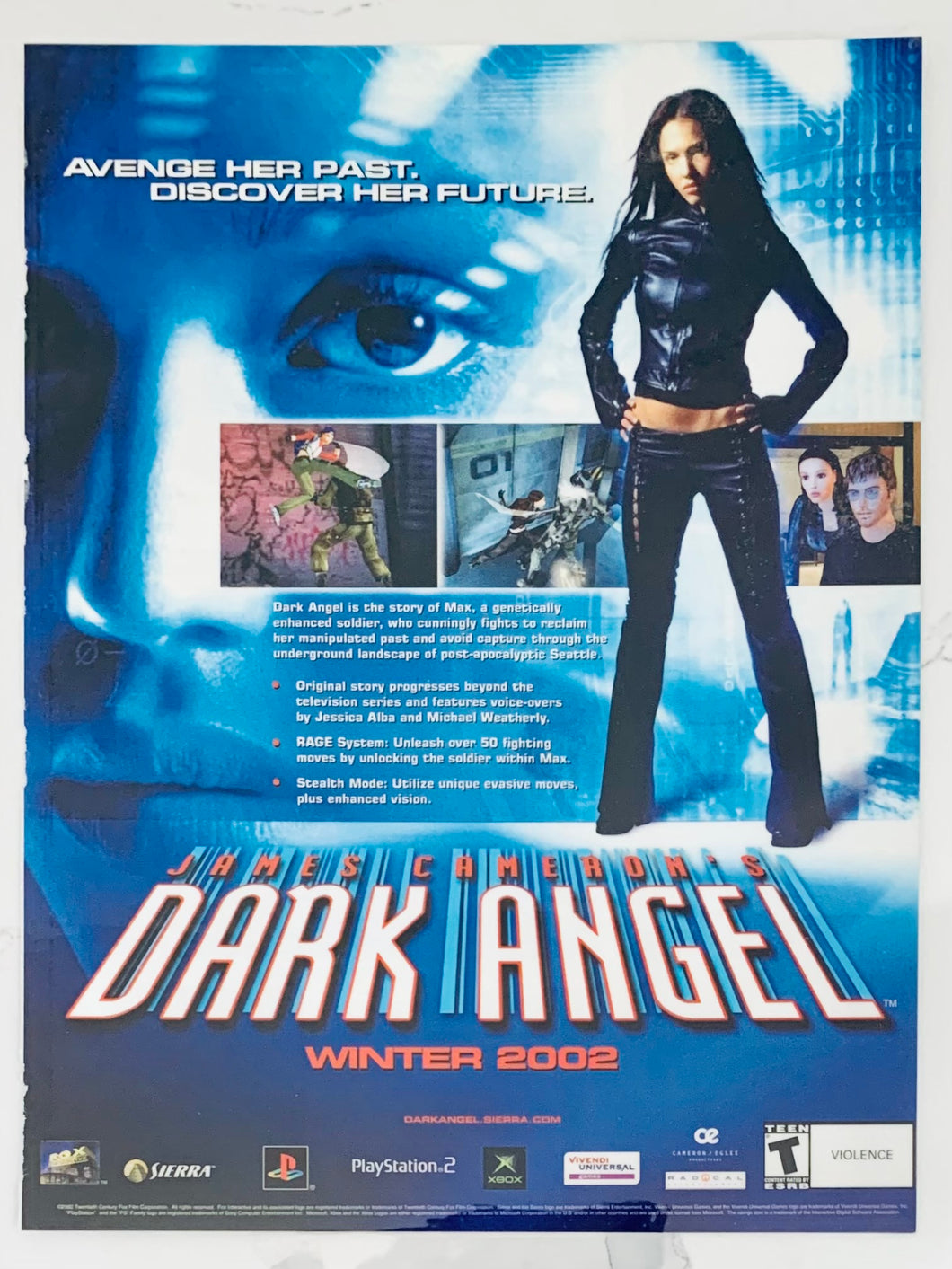 Dark Angel - PS2 Xbox - Original Vintage Advertisement - Print Ads - Laminated A4 Poster