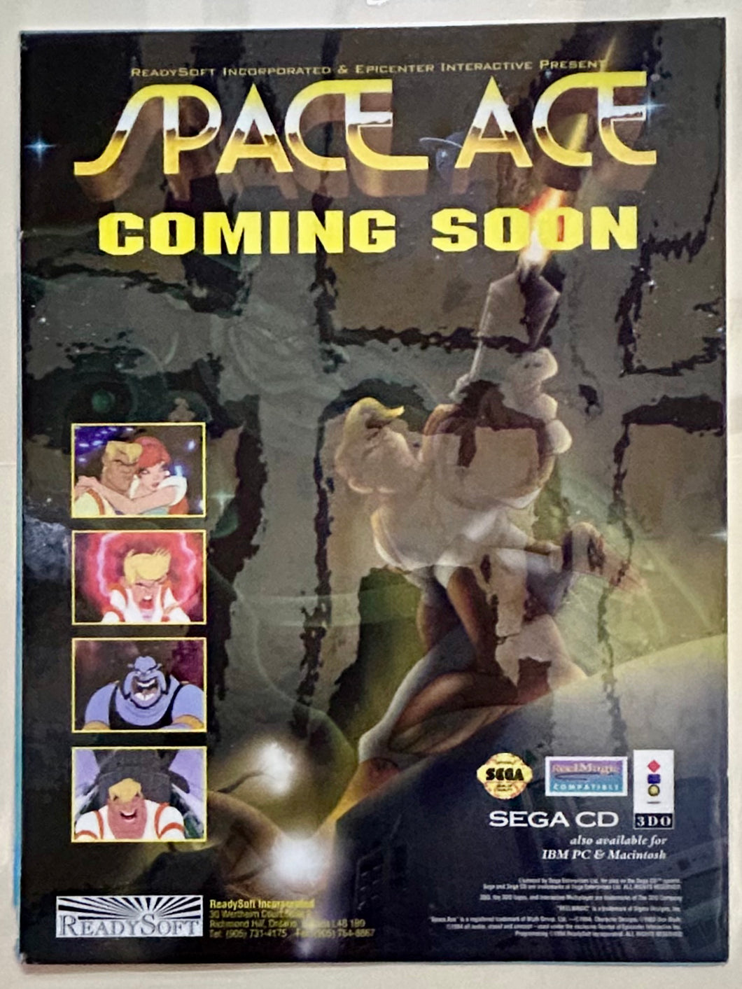 Space Ace - SEGA CD - Original Vintage Advertisement - Print Ads - Laminated A4 Poster