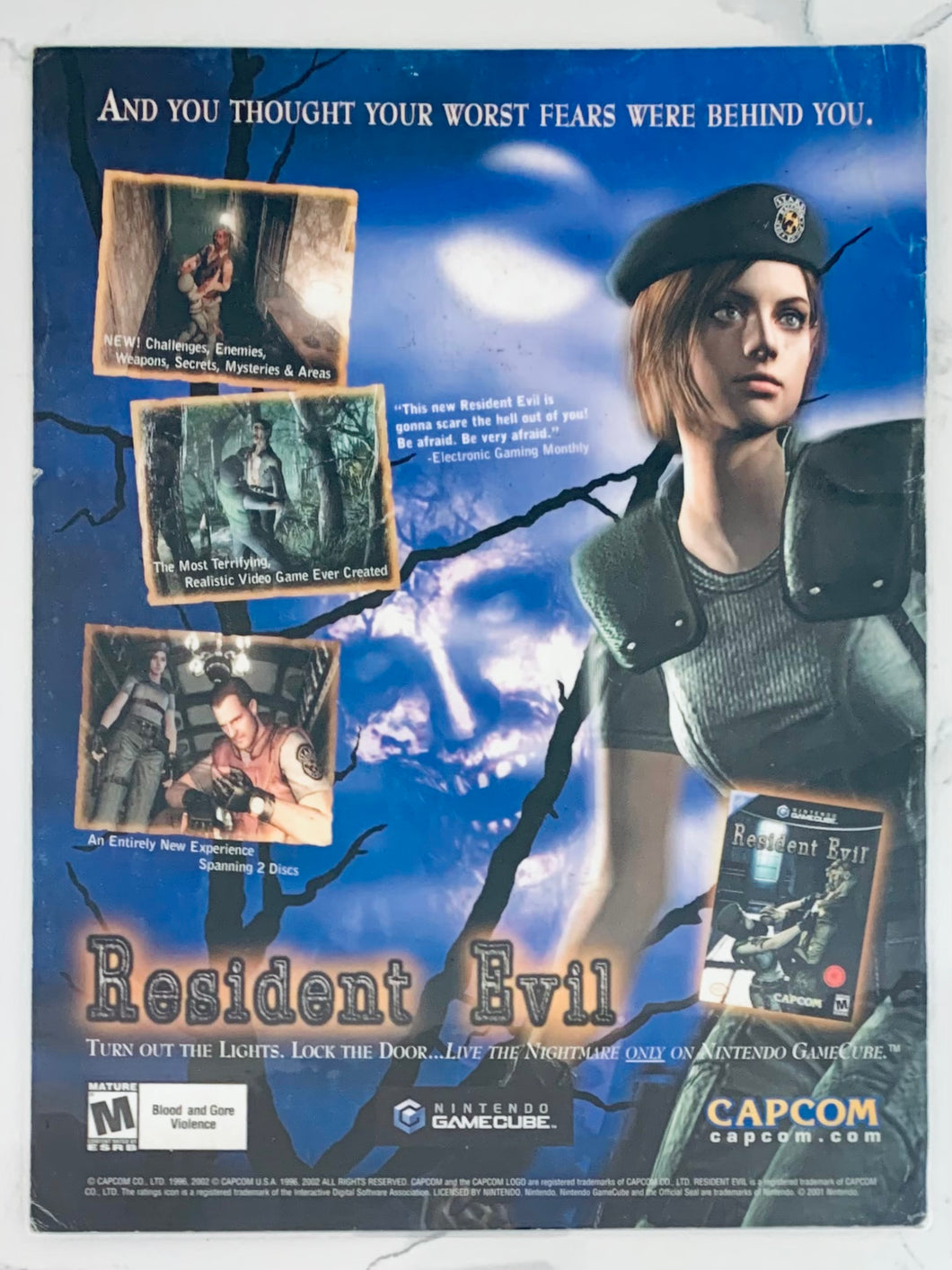 Resident Evil - Game Cube NGC - Original Vintage Advertisement - Print Ads - Laminated A4 Poster