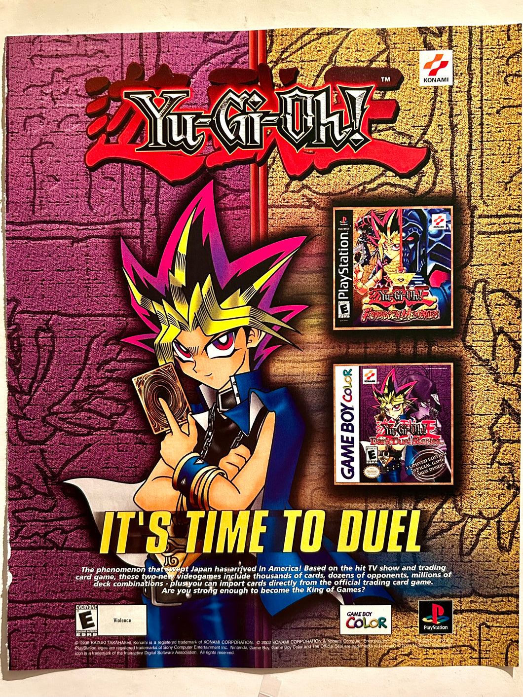 Yu-Gi-Oh! - PlayStation GBC - Original Vintage Advertisement - Print Ads - Laminated A4 Poster
