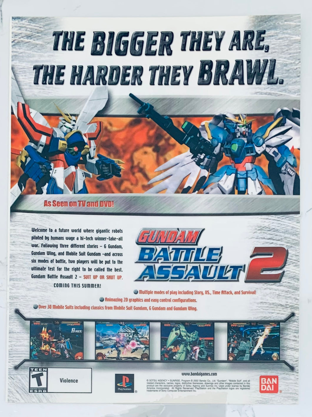 Gundam Battle Assault 2 - PlayStation - Original Vintage Advertisement - Print Ads - Laminated A4 Poster