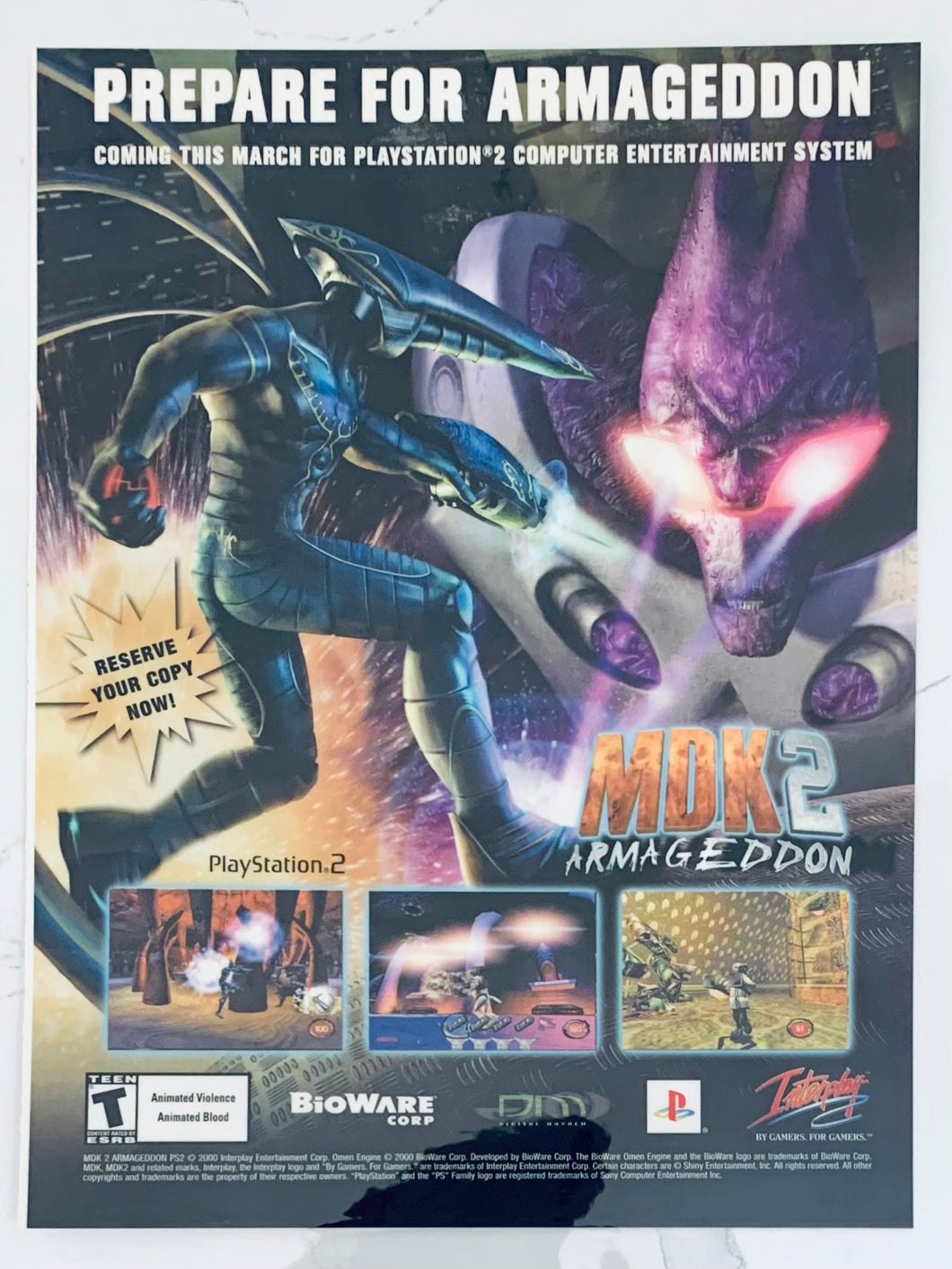 MDK 2 Armageddon - PS2 - Original Vintage Advertisement - Print Ads - Laminated A4 Poster