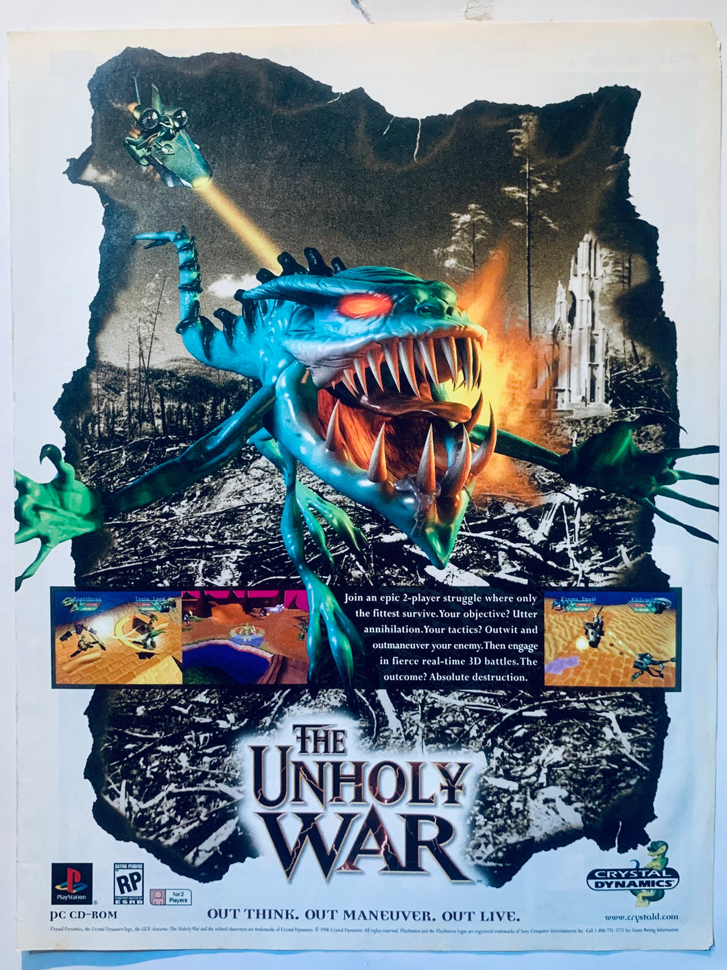 The Unholy War - PlayStation PC - Original Vintage Advertisement - Print Ads - Laminated A4 Poster