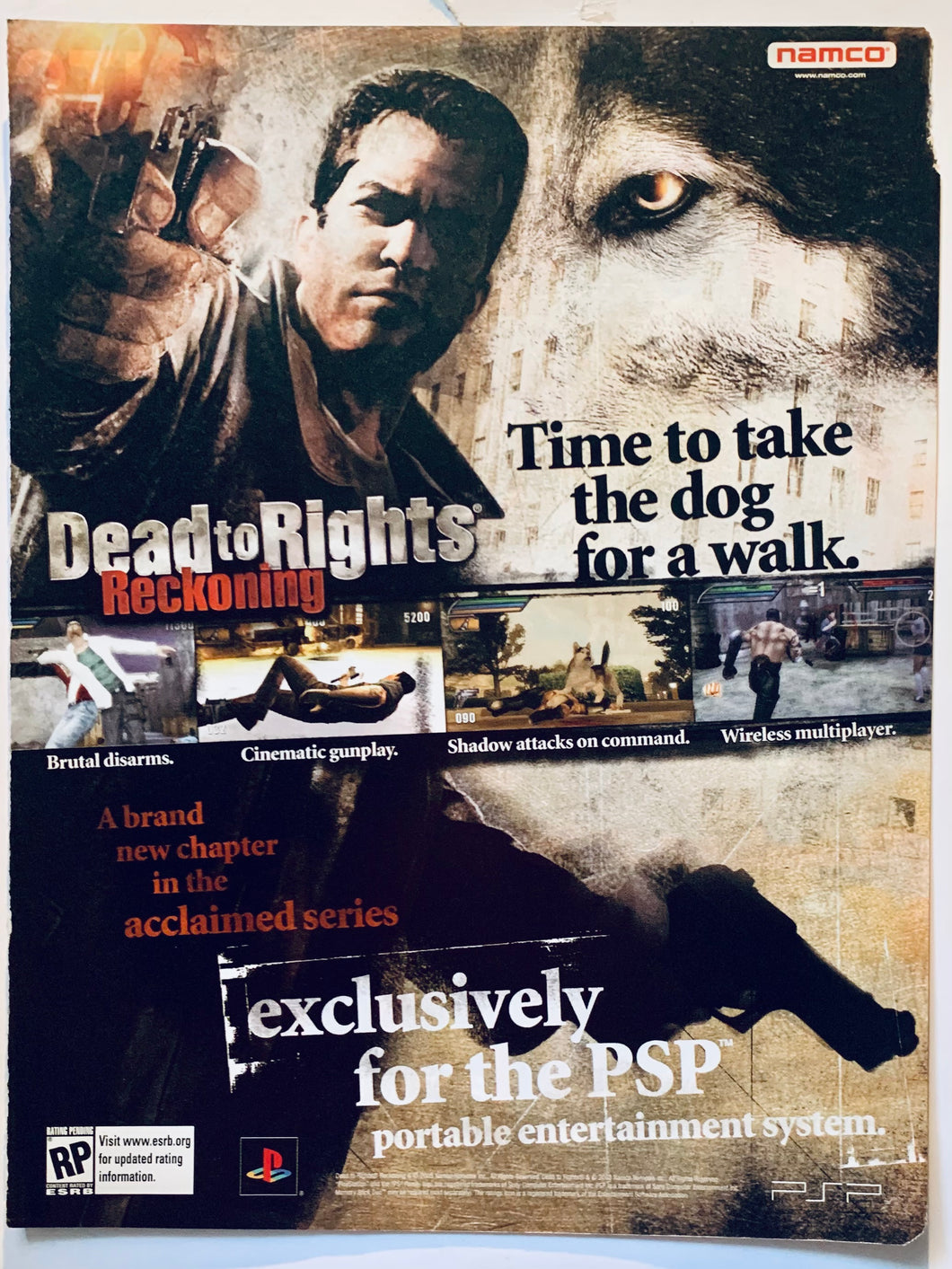 Dead to Rights: Reckoning - PSP - Original Vintage Advertisement - Print Ads - Laminated A4 Poster