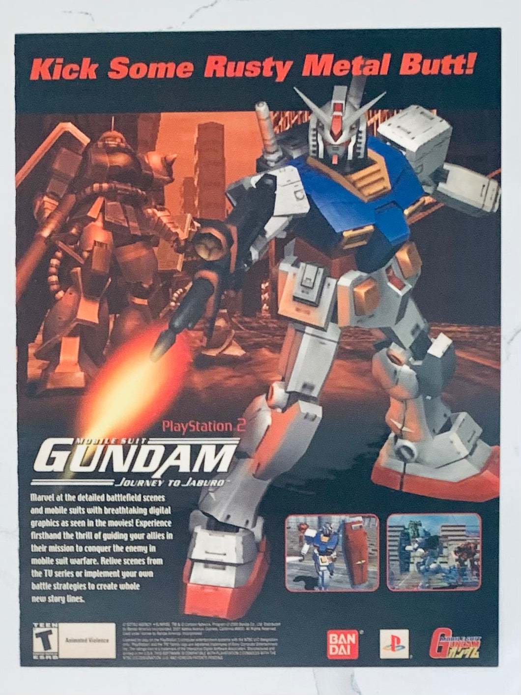 Mobile Suit Gundam: Journey to Jaburo - PS2 - Original Vintage Advertisement - Print Ads - Laminated A4 Poster