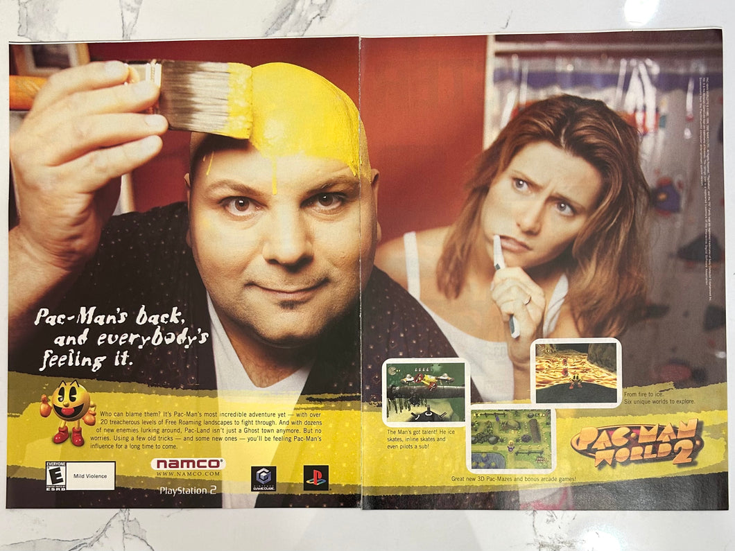 Pac-Man World 2 - PS2 NGC - Original Vintage Advertisement - Print Ads - Laminated A3 Poster