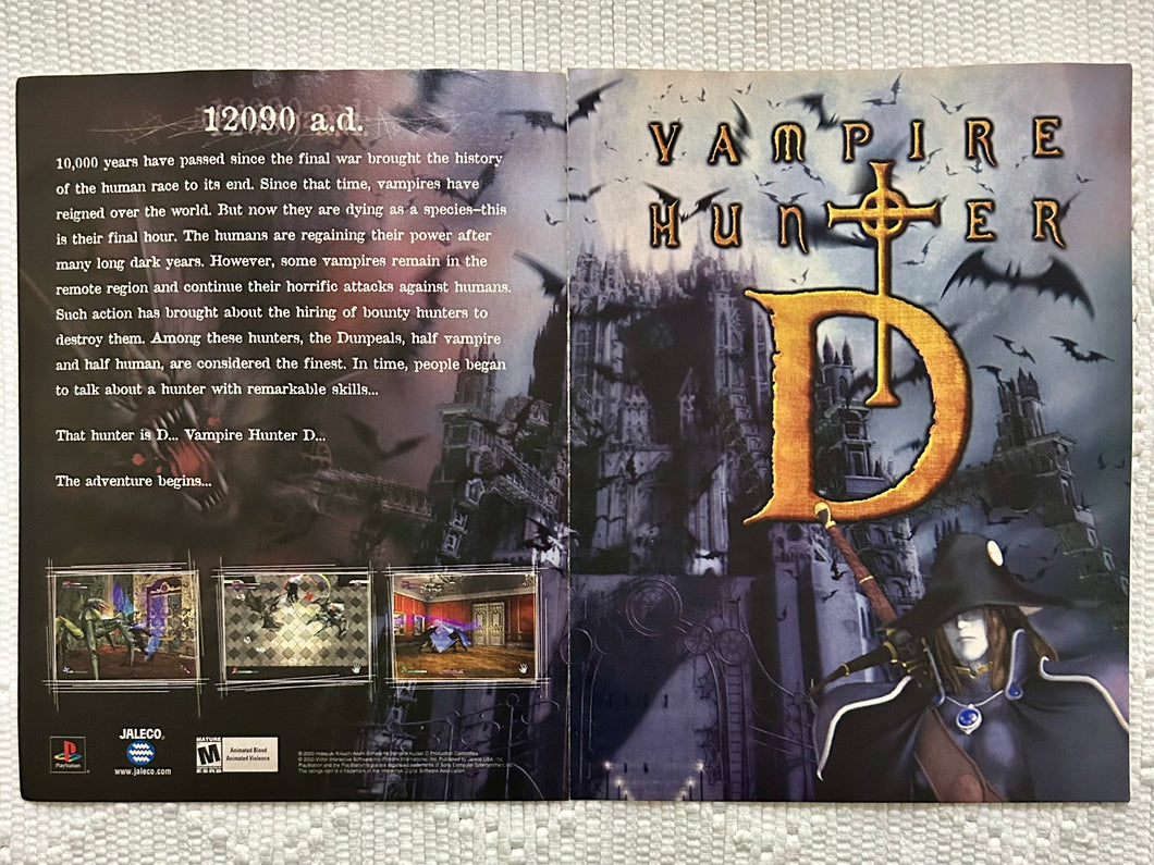 Vampire Hunter D - PlayStation - Original Vintage Advertisement - Print Ads - Laminated A3 Poster