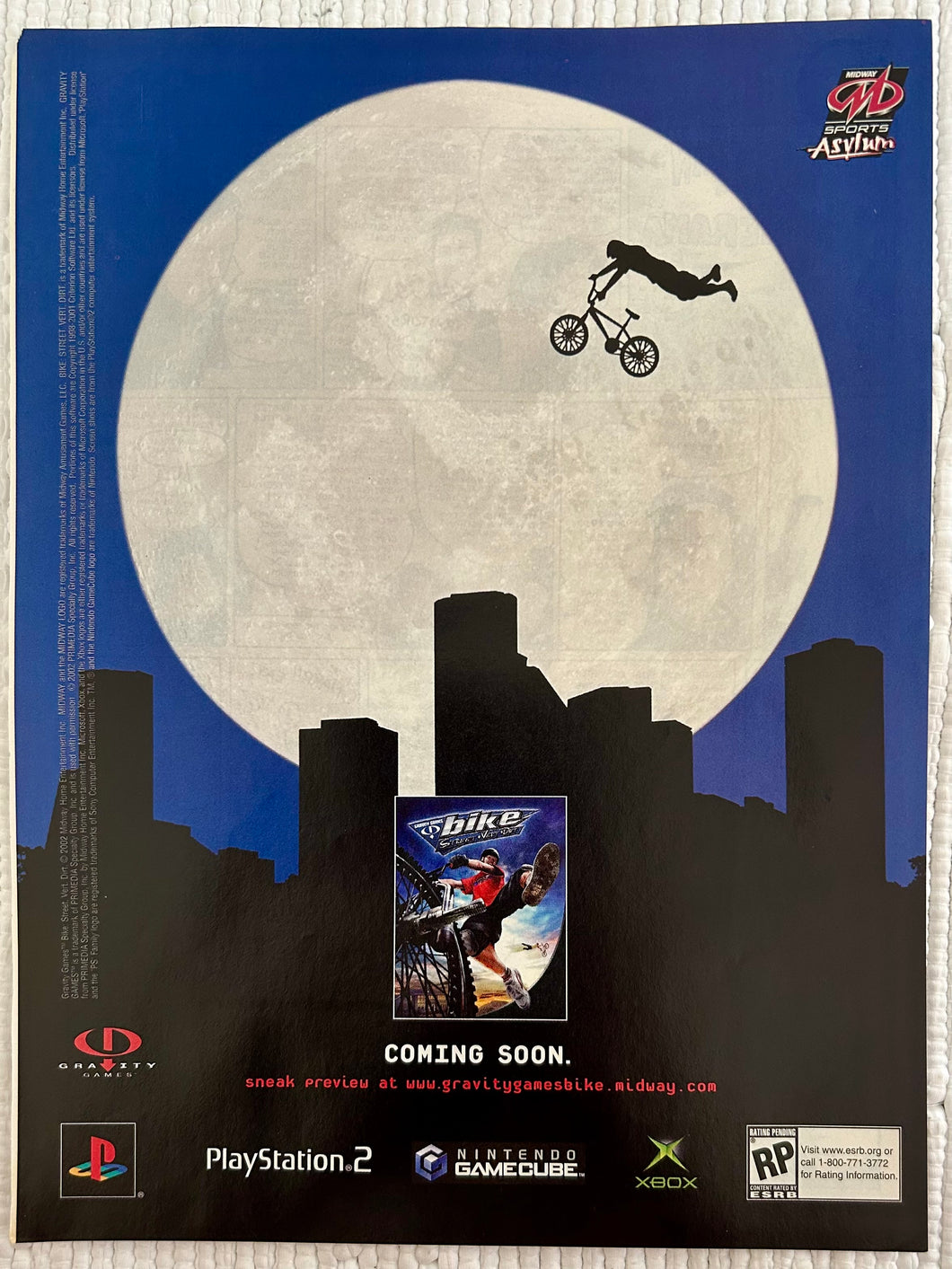 Gravity Games Bike: Street Vert Dirt - PS2 Xbox NGC - Original Vintage Advertisement - Print Ads - Laminated A4 Poster