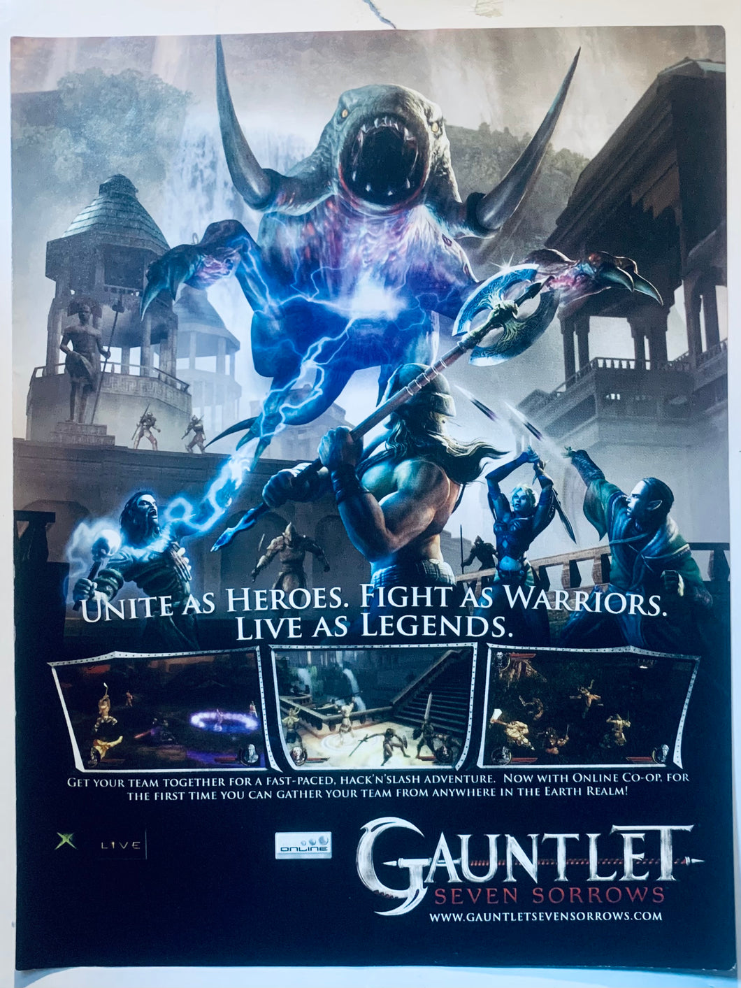 Gauntlet: Seven Sorrows - Xbox - Original Vintage Advertisement - Print Ads - Laminated A4 Poster