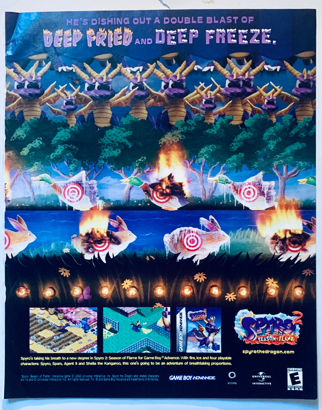 Spyro 2: Season of Flame - GBA - Original Vintage Advertisement - Print Ads - Laminated A4 Poster