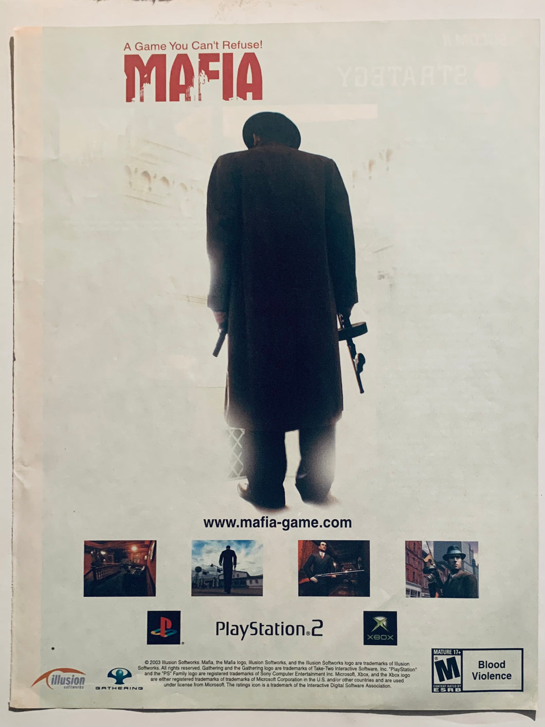 Mafia - PS2 Xbox - Original Vintage Advertisement - Print Ads - Laminated A4 Poster