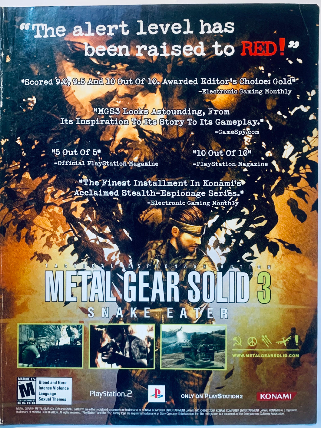 Metal Geasr Solid 3: Sneak Eater - PS2 - Original Vintage Advertisement - Print Ads - Laminated A4 Poster