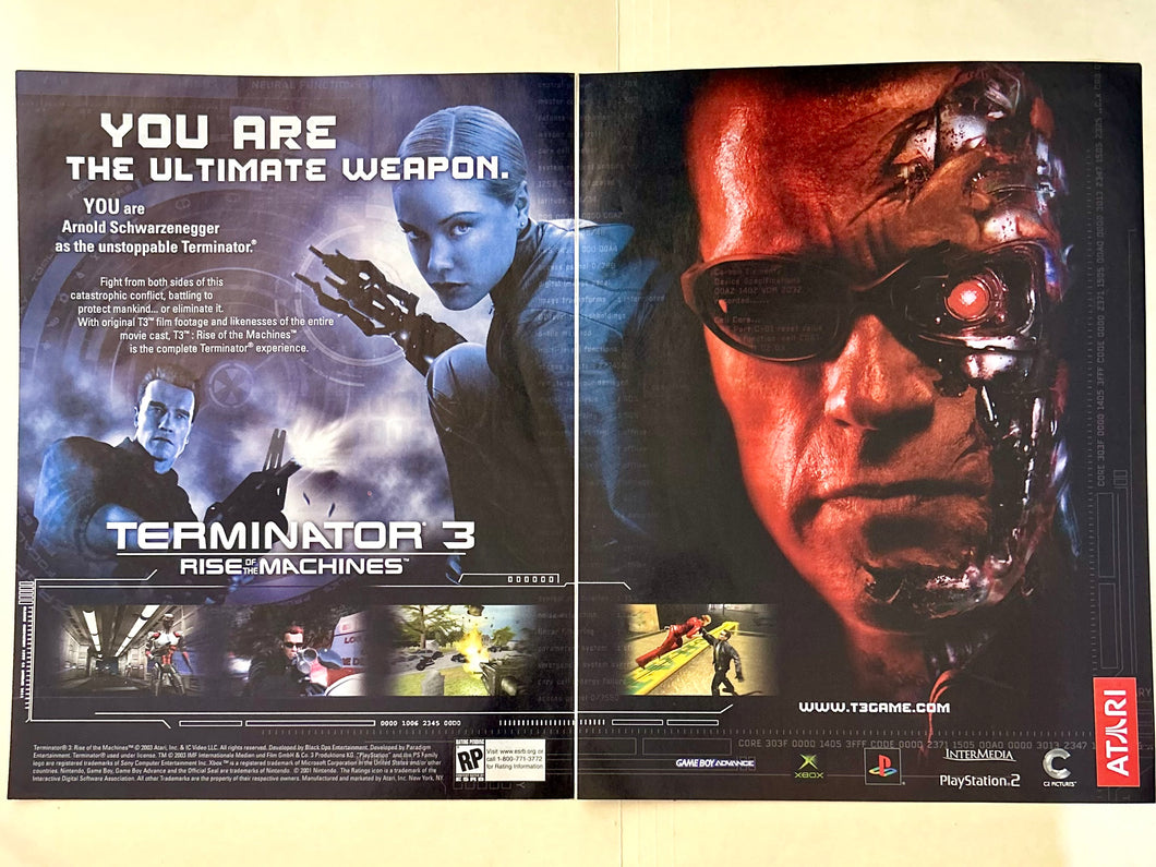 Terminator 3: Rise of the Machines - PS2 Xbox GBA - Original Vintage Advertisement - Print Ads - Laminated A3 Poster