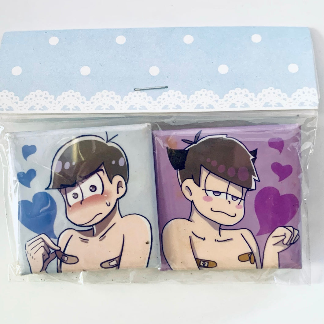 Osomatsu-san - Matsuno Karamatsu & Matsuno Ichimatsu - Square Can Badge Set - Doujin Goods