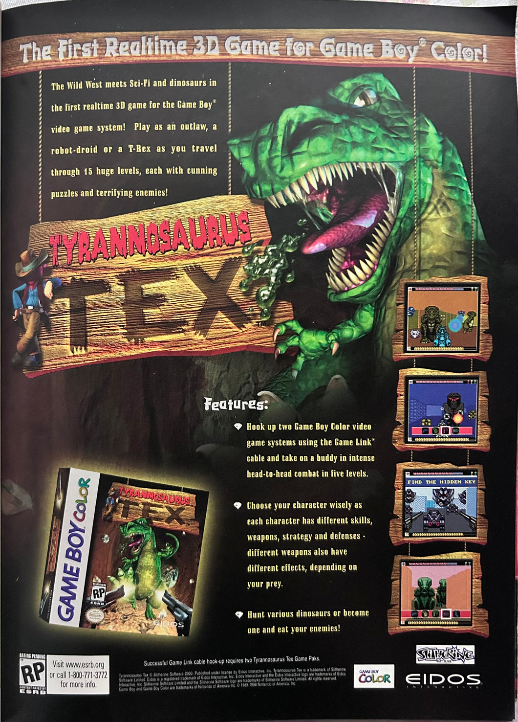 Tyrannosaurus Tex - GBC - Original Vintage Advertisement - Print Ads - Laminated A4 Poster