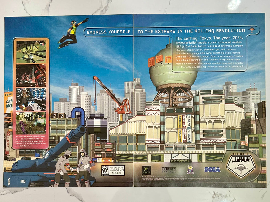 JSRF: Jet Set Radio Future - Xbox - Original Vintage Advertisement - Print Ads - Laminated A3 Poster