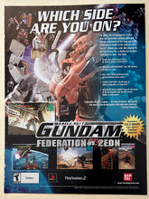 Cargar imagen en el visor de la galería, Mobile Suit Gundam: Federation Vs. Zeon - PS2 - Original Vintage Advertisement - Print Ads - Laminated A4 Poster
