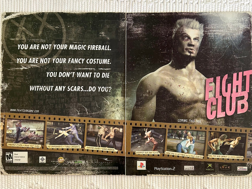Fight Club - PS2 Xbox - Original Vintage Advertisement - Print Ads - Laminated A3 Poster