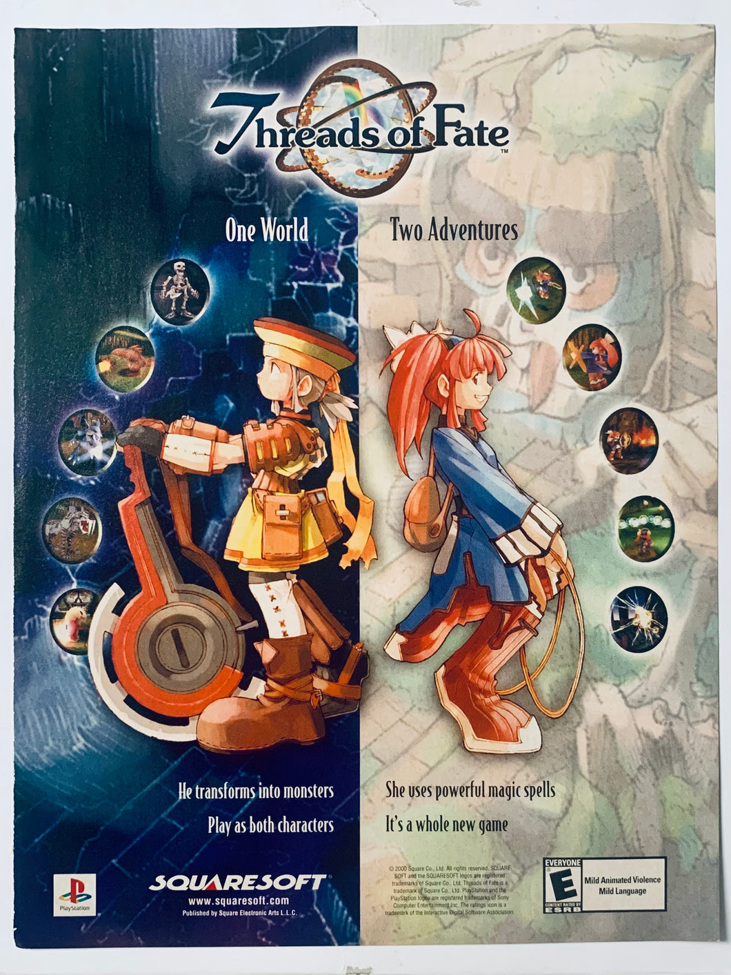 Threads of Fate  - PlayStation - Original Vintage Advertisement - Print Ads - Laminated A4 Poster