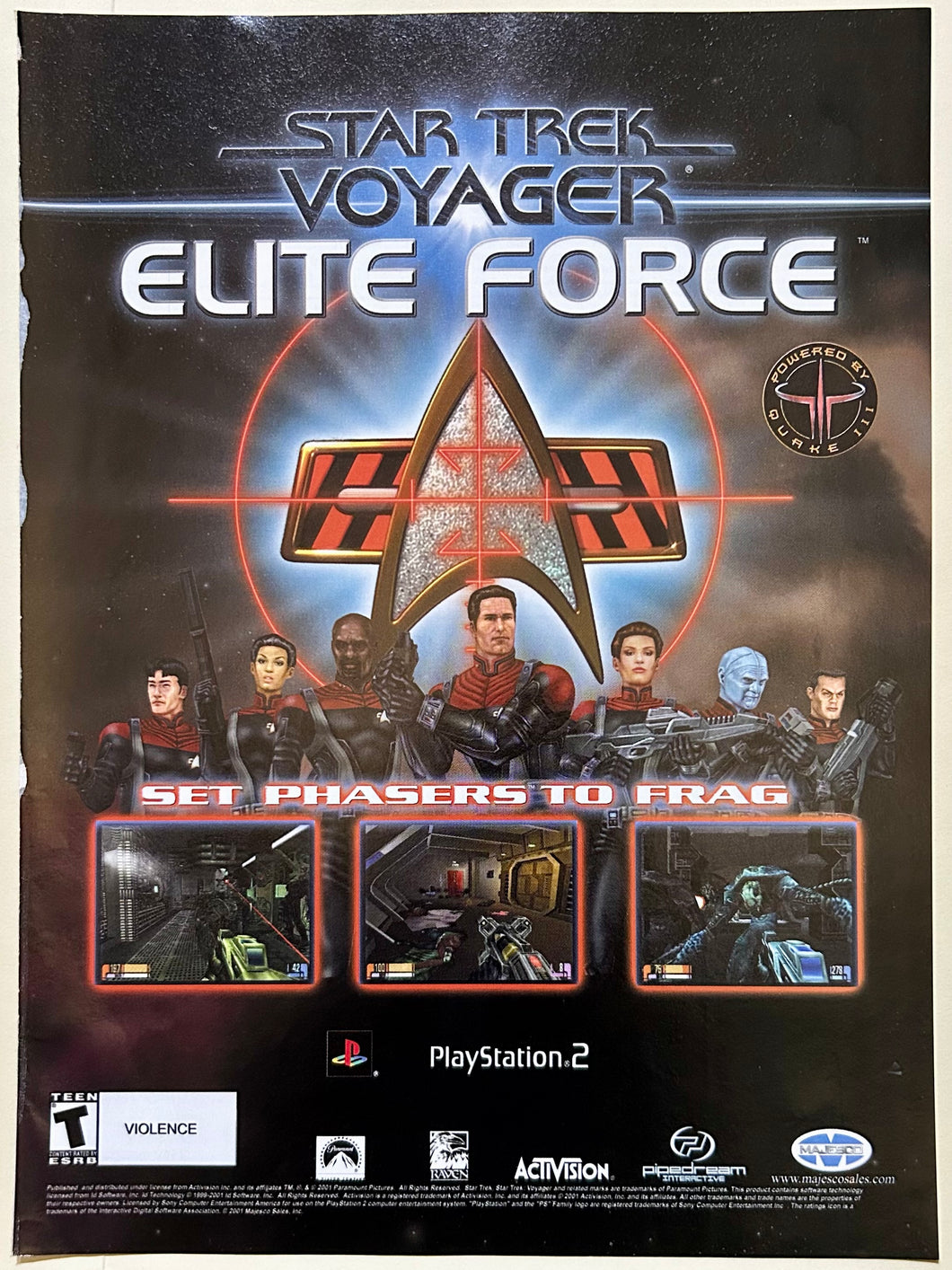 Star Trek Voyager: Elite Force - PS2 - Original Vintage Advertisement - Print Ads - Laminated A4 Poster