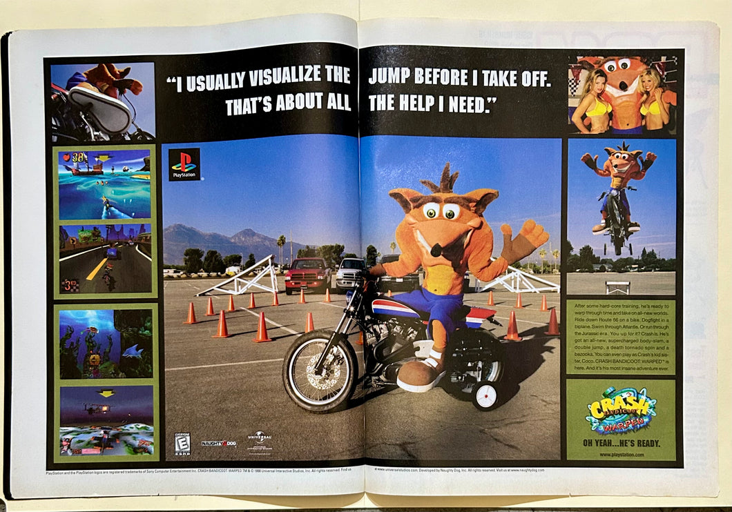 Crash Bandicoot Warped - PlayStation - Original Vintage Advertisement - Print Ads - Laminated A3 Poster