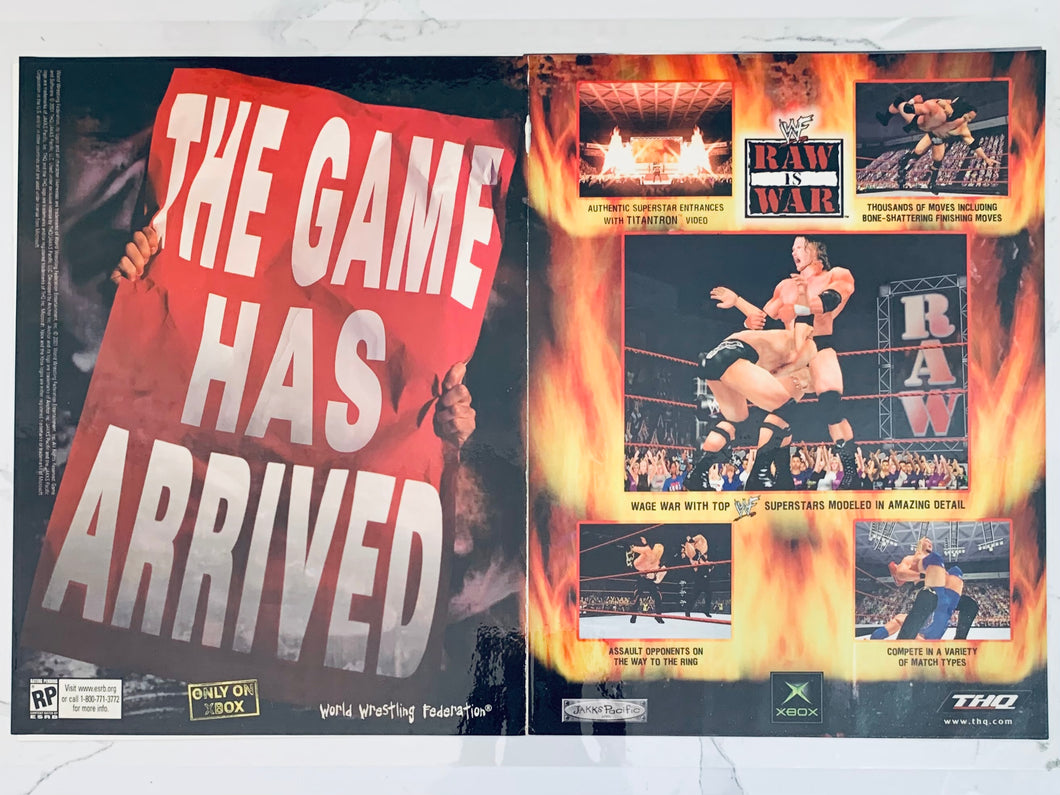 WWF RAW is War - Xbox - Original Vintage Advertisement - Print Ads - Laminated A3 Poster