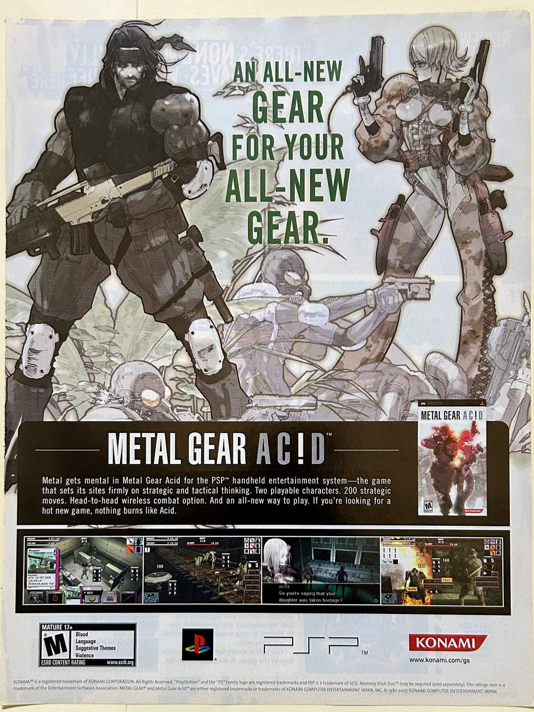 Metal Gear Acid - PSP - Original Vintage Advertisement - Print Ads - Laminated A4 Poster