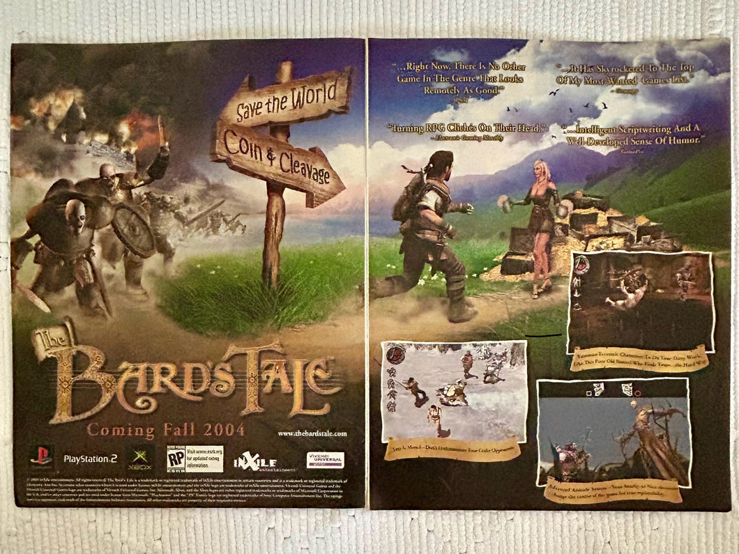 The Bard’s Tale - PS2 Xbox - Original Vintage Advertisement - Print Ads - Laminated A3 Poster