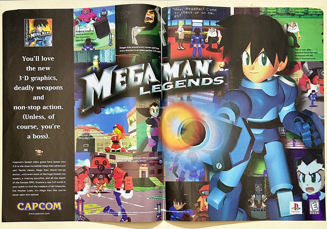 Mega Man Legends - PlayStation - Original Vintage Advertisement - Print Ads - Laminated A3 Poster