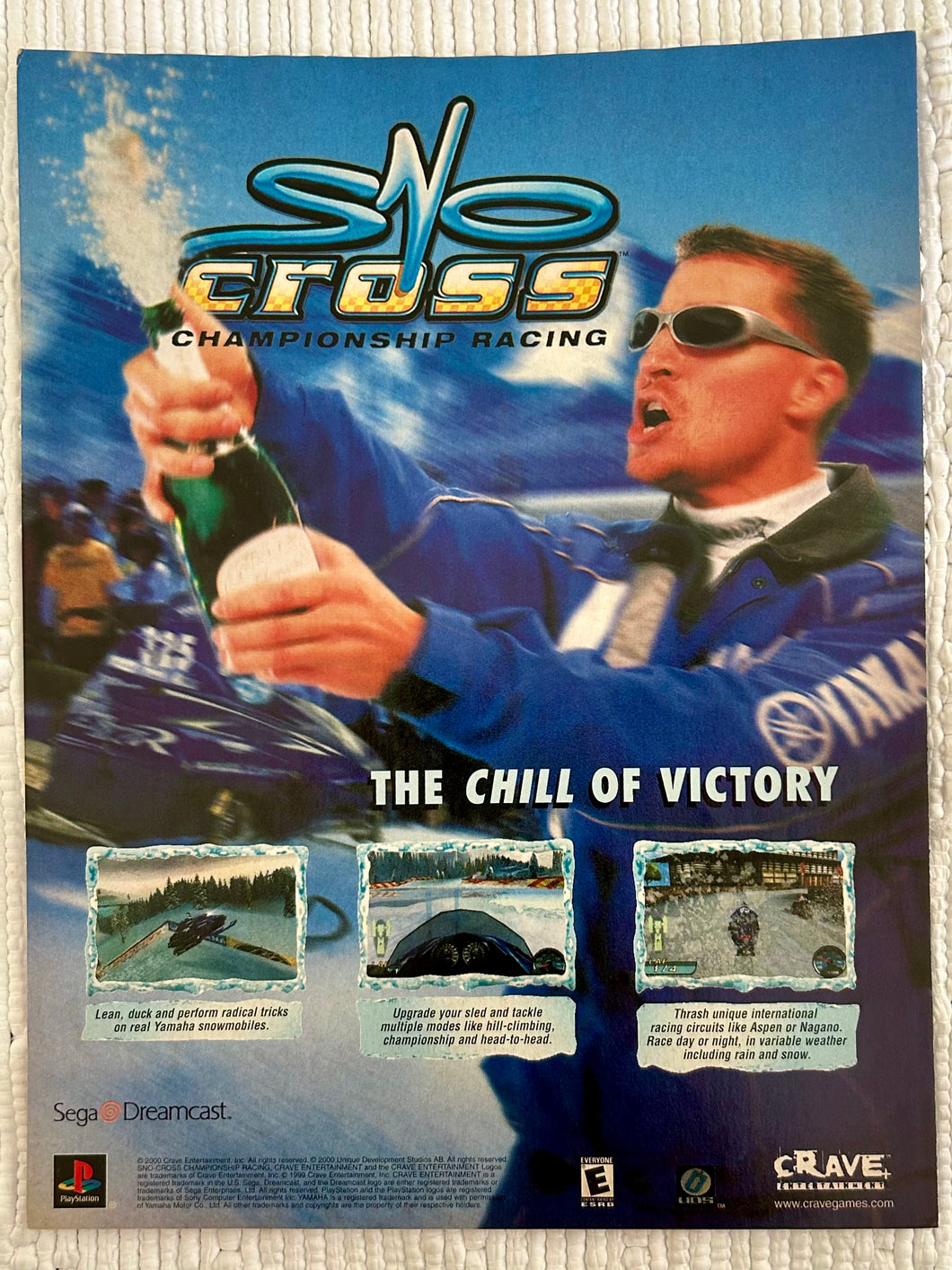 Sno-Cross Championship Racing - Dreamcast - Original Vintage Advertisement - Print Ads - Laminated A4 Poster