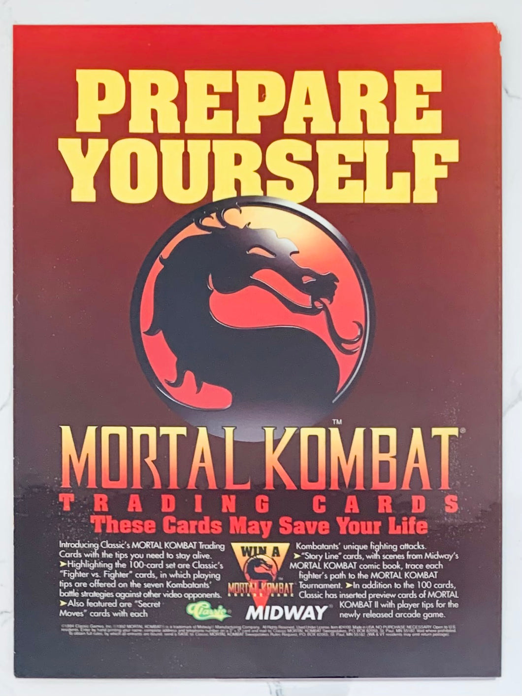 Mortal Kombat - SNES / Genesis - Original Vintage Advertisement - Print Ads - Laminated A4 Poster