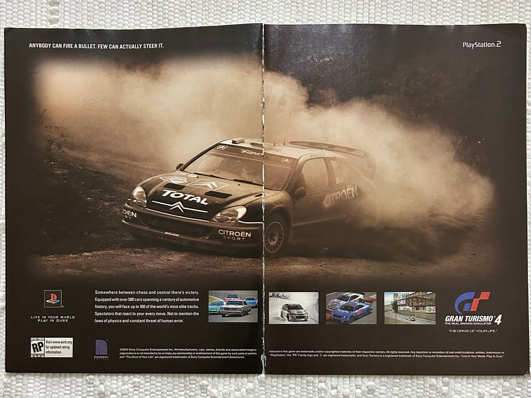Gran Turismo 4 - PS2 - Original Vintage Advertisement - Print Ads - Laminated A3 Poster