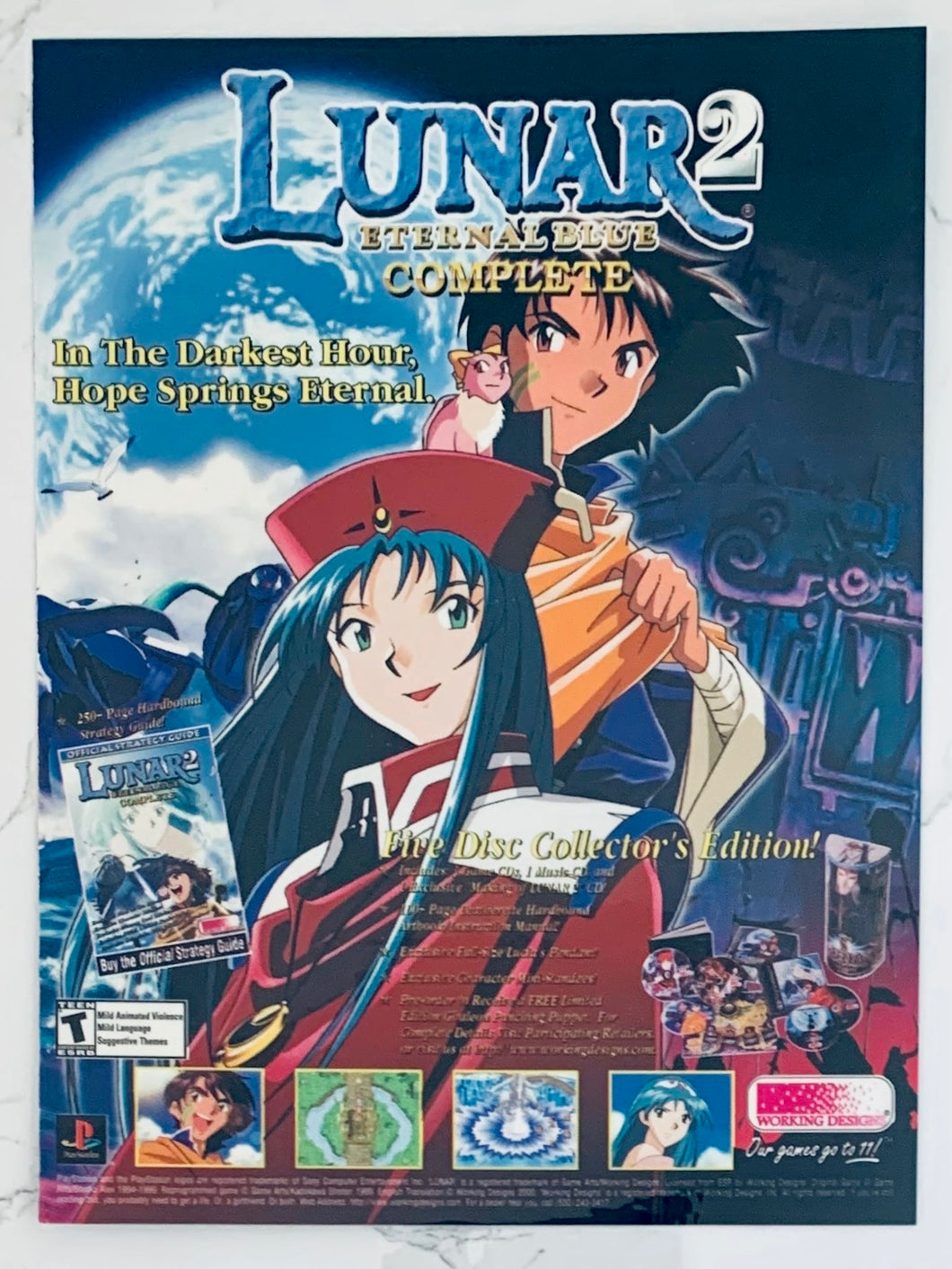 Lunar 2: Eternal Blue - PlayStation - Original Vintage Advertisement - Print Ads - Laminated A4 Poster