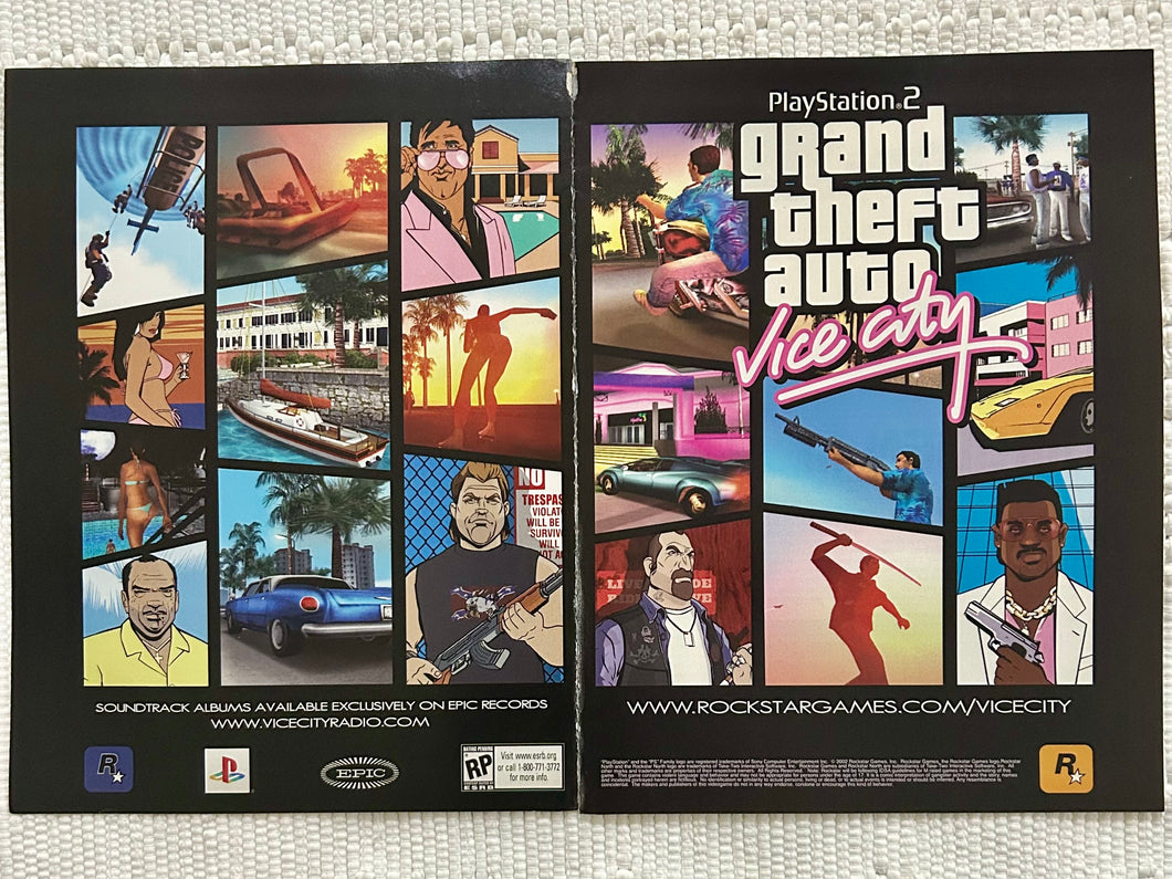 Grand Theft Auto: Vice City - PS2 - Original Vintage Advertisement - Print Ads - Laminated A3 Poster