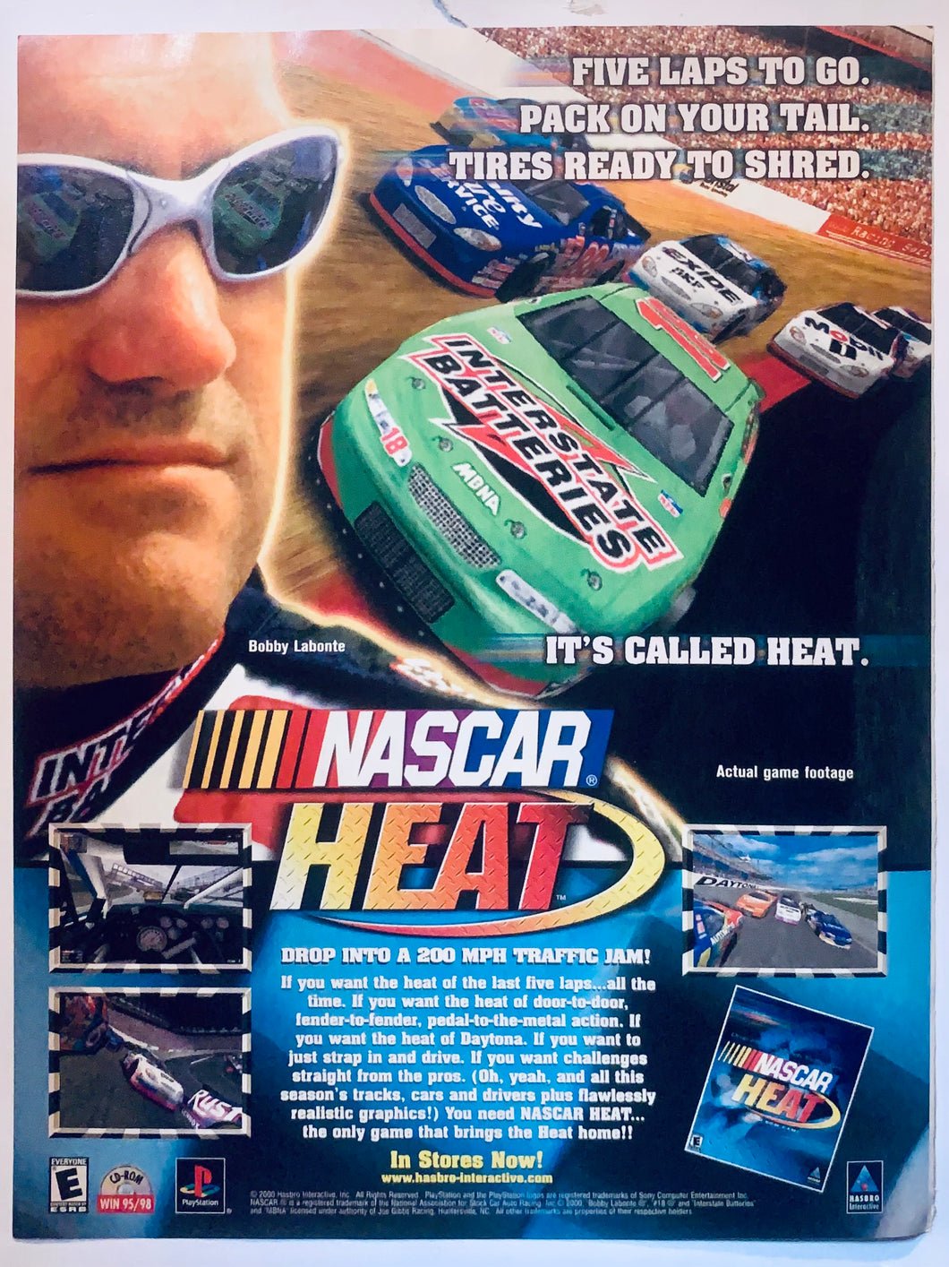 NASCAR Heat - PlayStation - Original Vintage Advertisement - Print Ads - Laminated A4 Poster