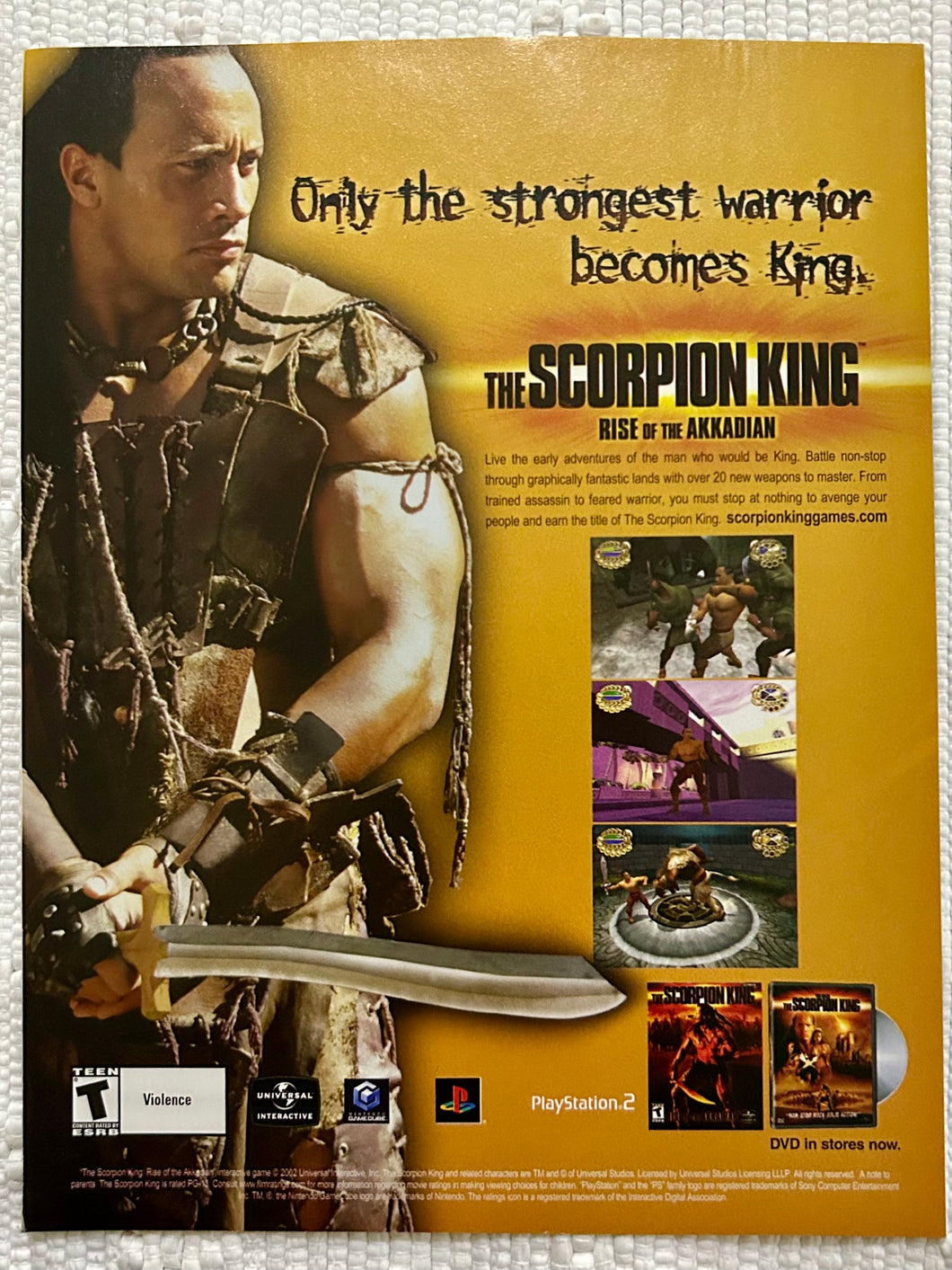 The Scorpion King: Rise of the Akkadian - PS2 NGC - Original Vintage Advertisement - Print Ads - Laminated A4 Poster