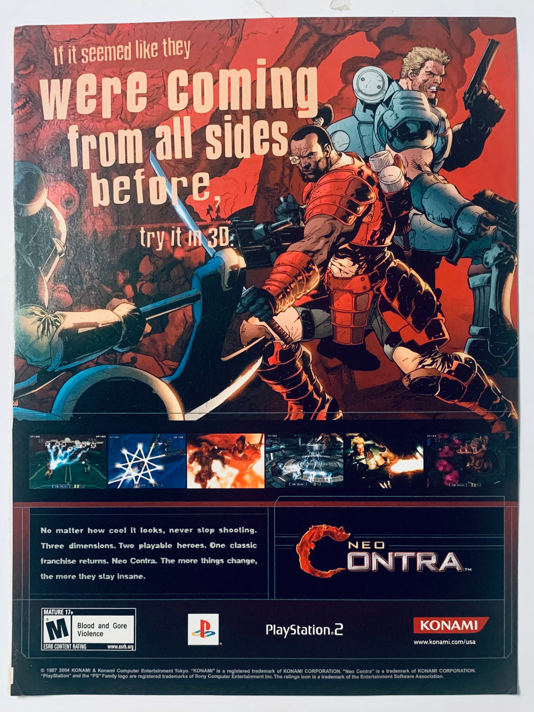 Neo Contra - PS2 - Original Vintage Advertisement - Print Ads - Laminated A4 Poster