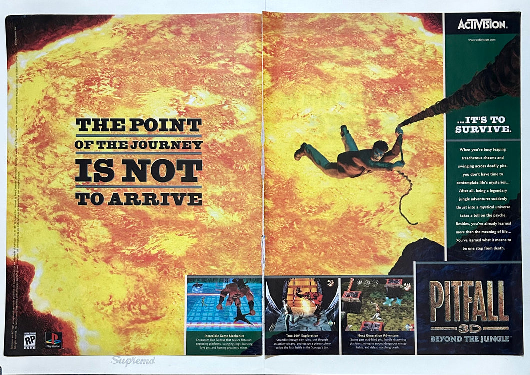 Pitfall 3D: Beyond the Jungle - PlayStation - Original Vintage Advertisement - Print Ads - Laminated A3 Poster