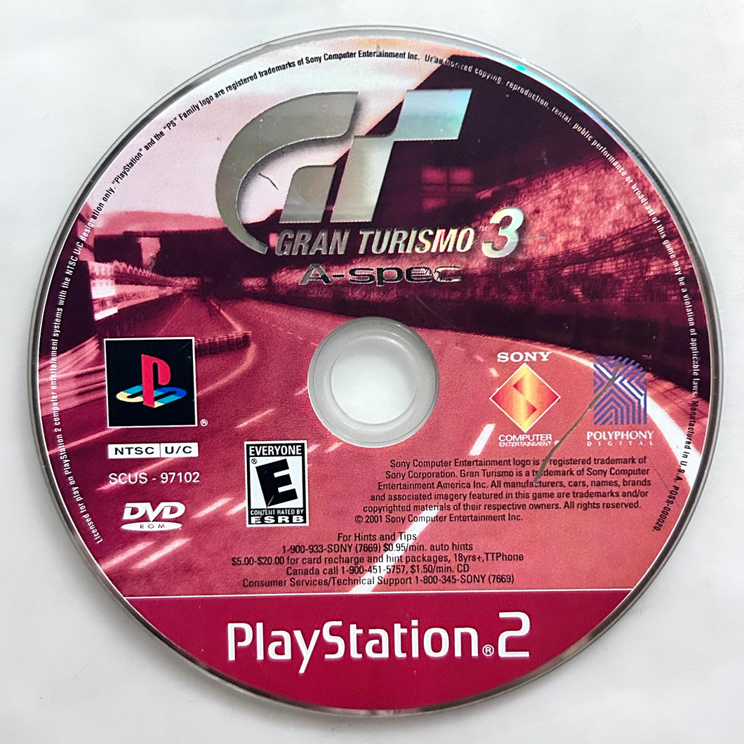 Gran Turismo 3: A-Spec - PlayStation 2 - PS2 / PSTwo / PS3 - NTSC - Disc (SCUS-97102)