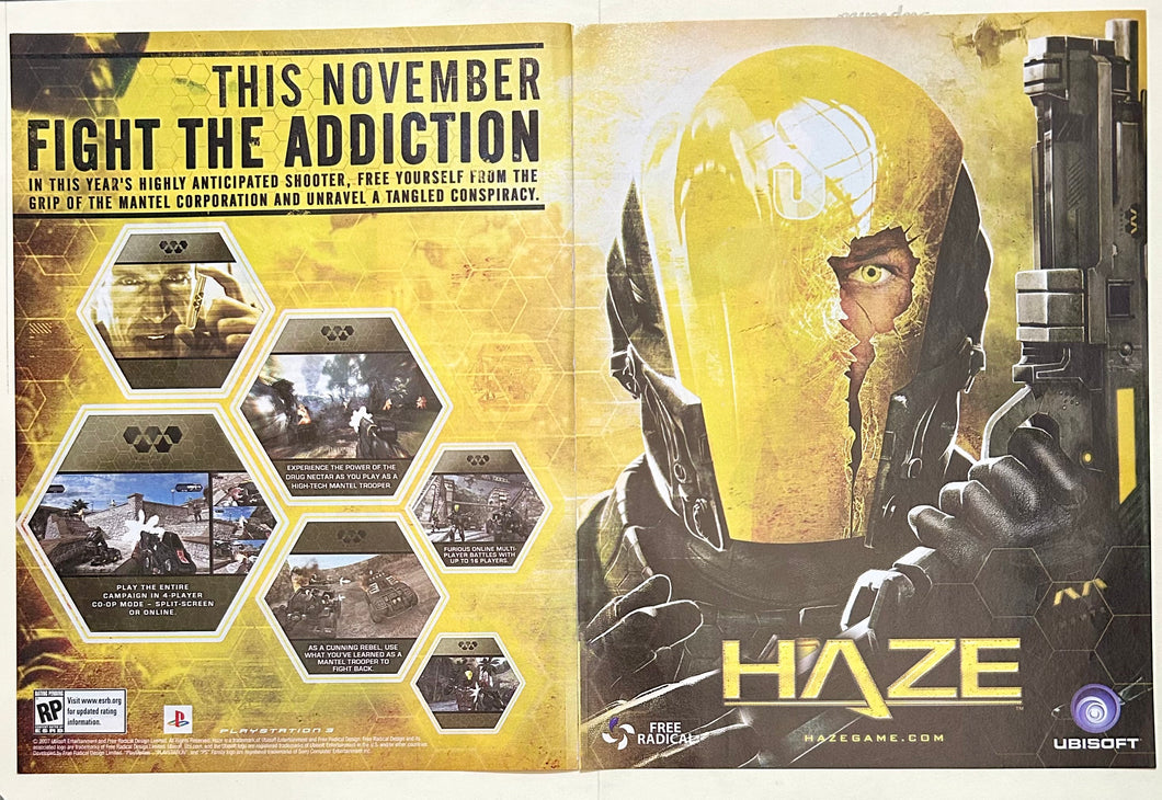 Haze - PS3 - Original Vintage Advertisement - Print Ads - Laminated A3 Poster