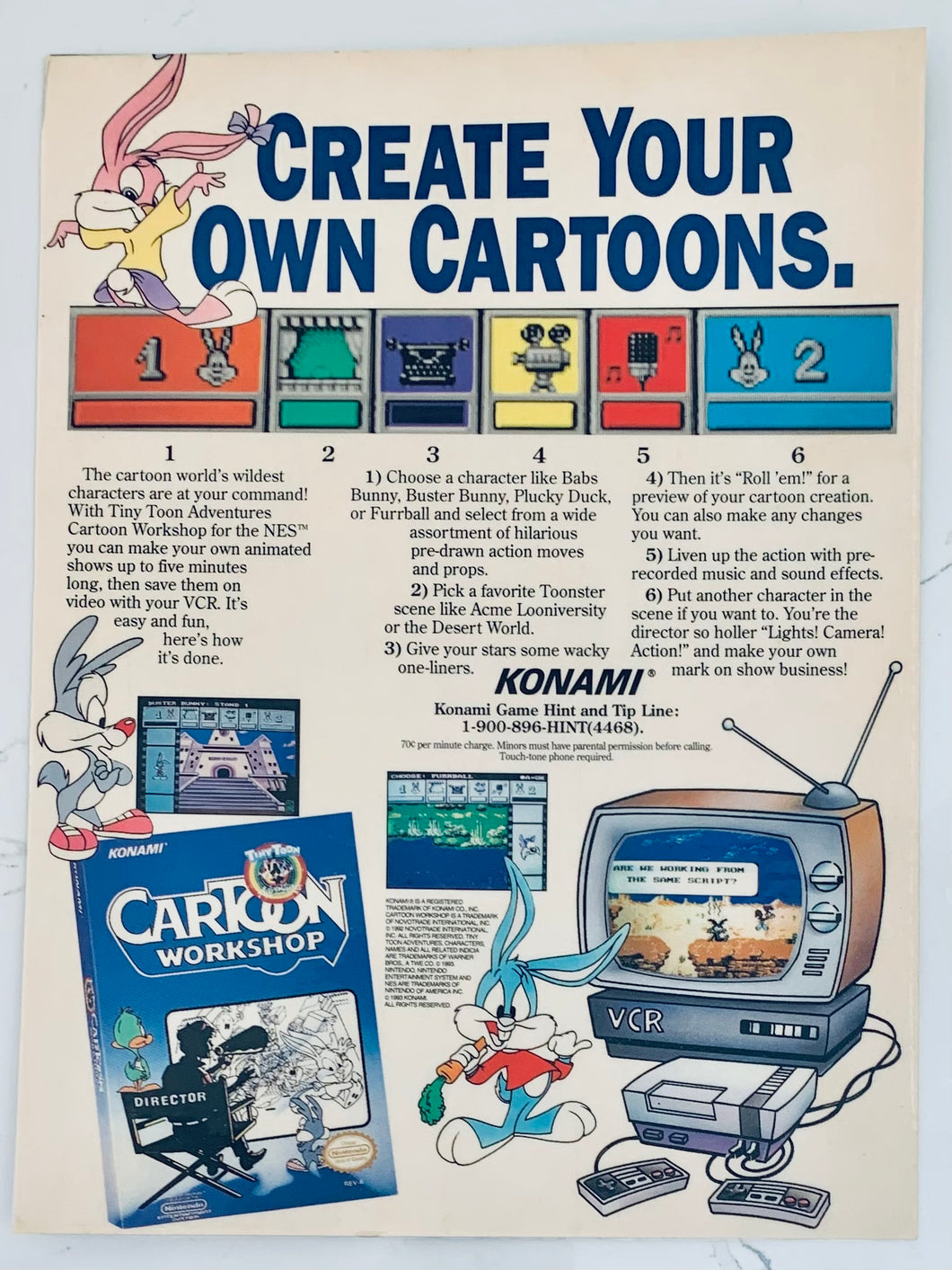 Cartoon Workshop - NES - Original Vintage Advertisement - Print Ads - Laminated A4 Poster
