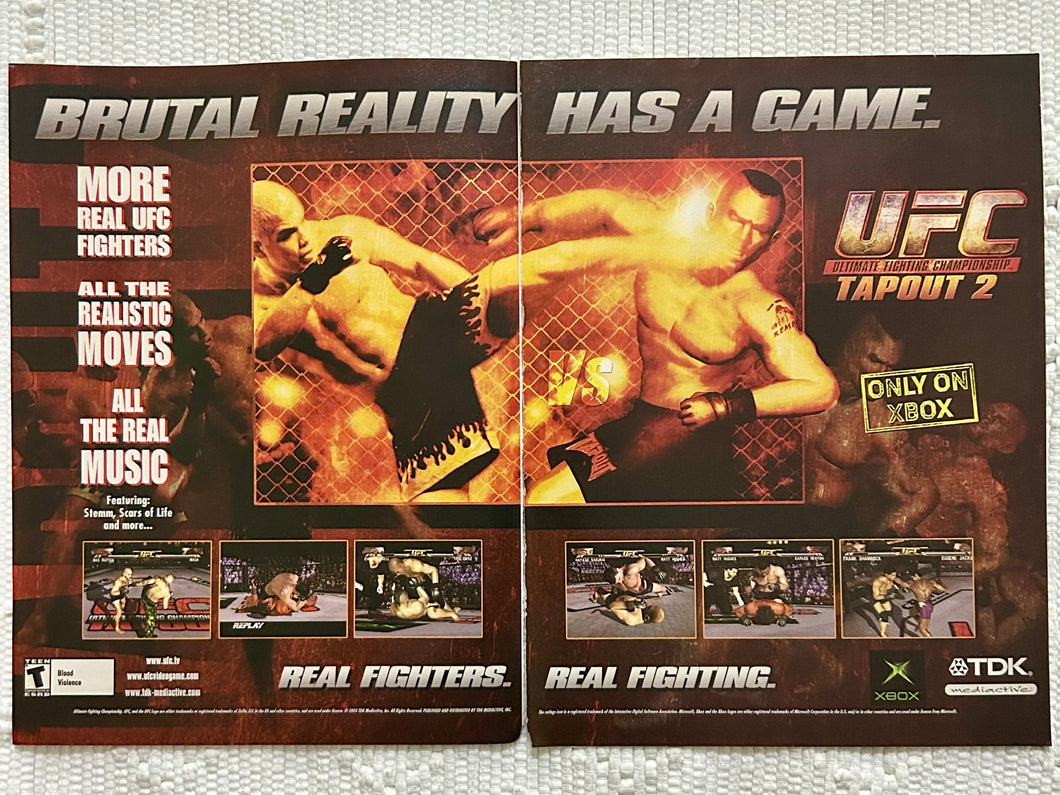 UFC: Ultimate Fighting Championship Tapout - Xbox - Original Vintage Advertisement - Print Ads - Laminated A3 Poster