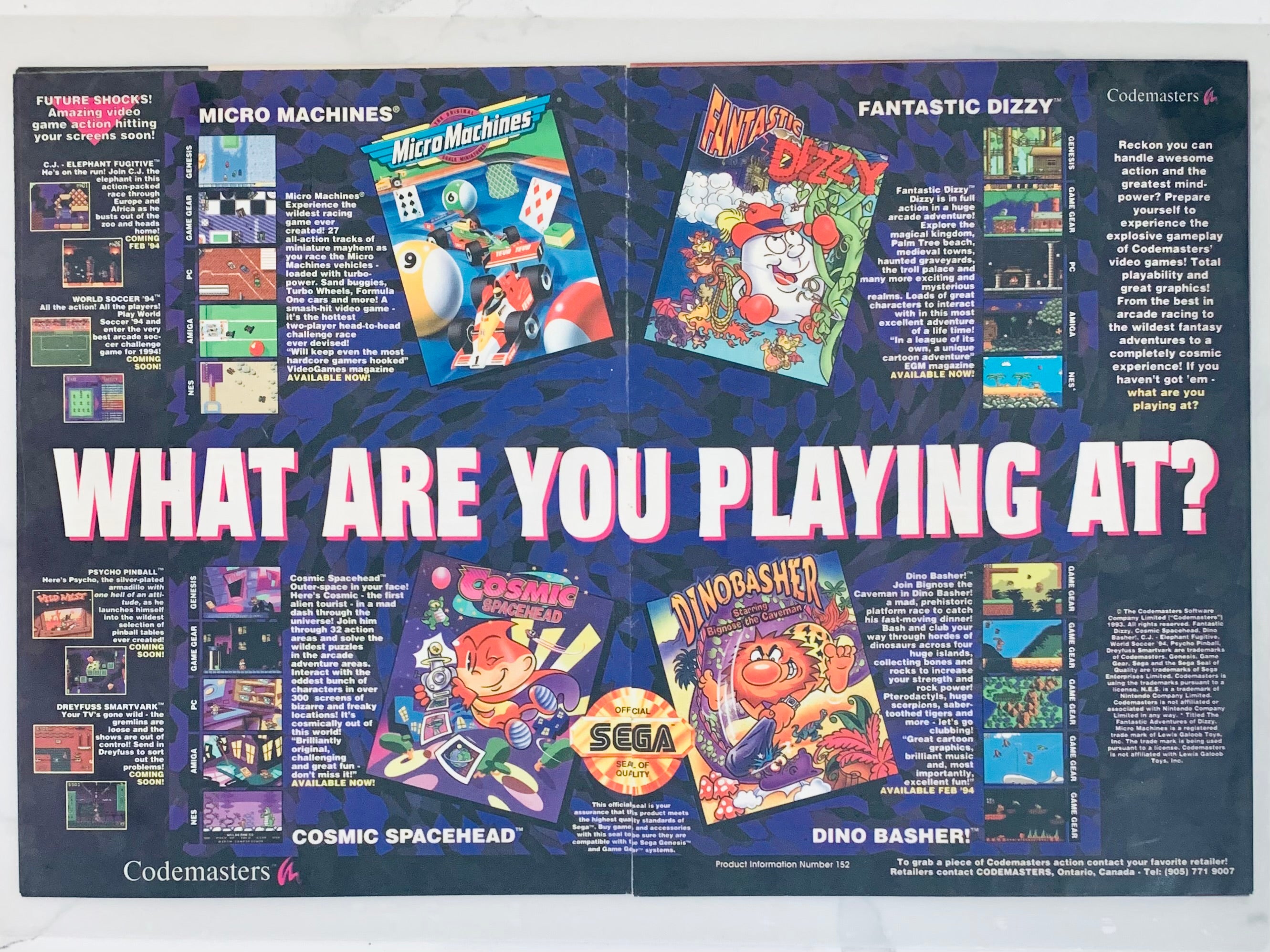 Code Master Nes Codemasters Games - NES Genesis GG PC Amiga - Original Vintage Adverti ...