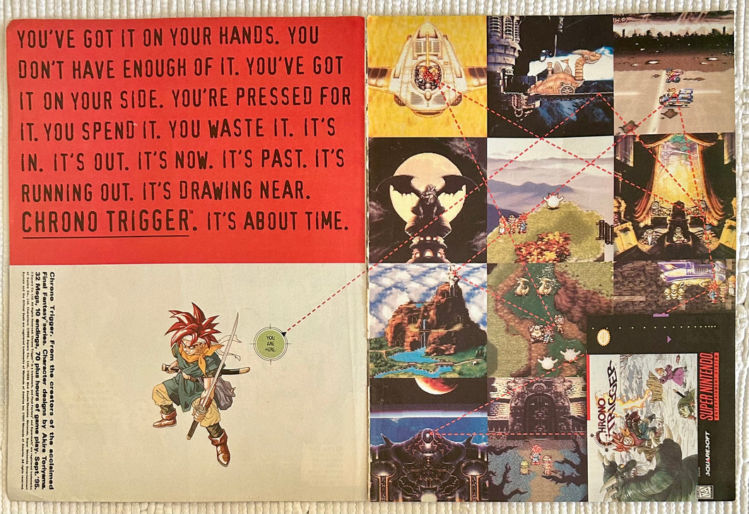 Chrono Trigger - SNES - Original Vintage Advertisement - Print Ads - Laminated A3 Poster