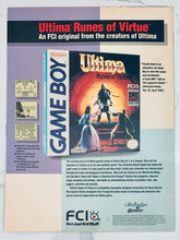 Load image into Gallery viewer, Ultima: Runes of Virtue - GameBoy - Original Vintage Advertisement - Print Ads - Laminated A4 Poster
