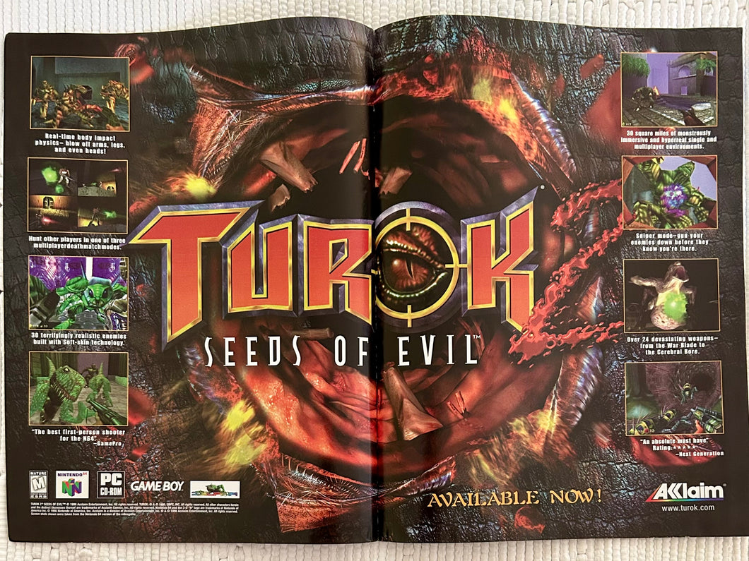 Turok 2: Seed of Evil - N64 PC GB - Original Vintage Advertisement - Print Ads - Laminated A3 Poster