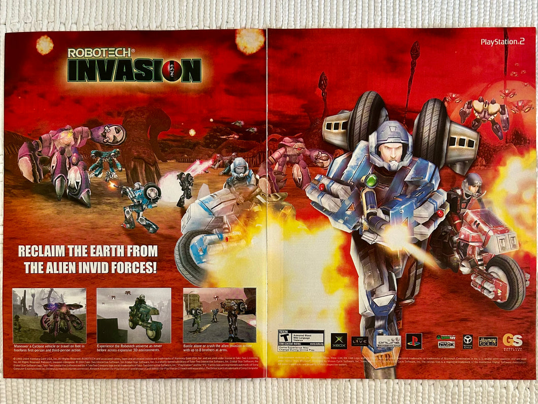 Robotech: Invasion - PS2 Xbox - Original Vintage Advertisement - Print Ads - Laminated A3 Poster
