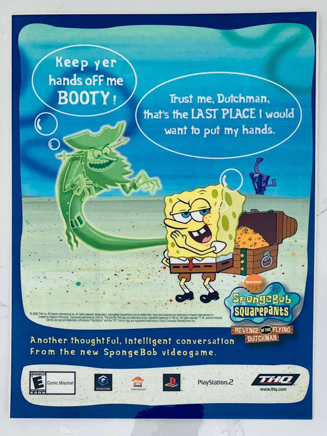 Soongebob Squarepants: Revenge of the Flying Dutchman - PS2 NGC - Original Vintage Advertisement - Print Ads - Laminated A4 Poster