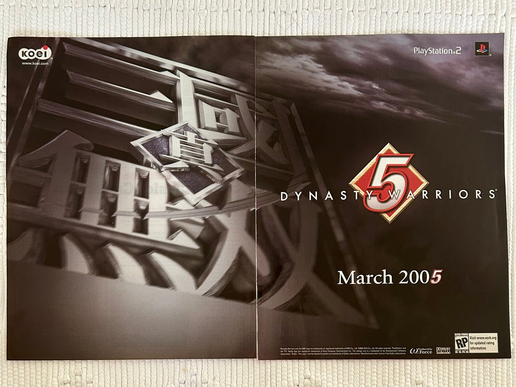 Dynasty Warriors 5 - PS2 - Original Vintage Advertisement - Print Ads - Laminated A3 Poster